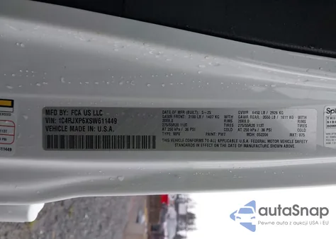 2025 Jeep Wrangler 4Xe Backcountry 4Xe from USA, damaged, VIN 1C4RJXP6XSW611449